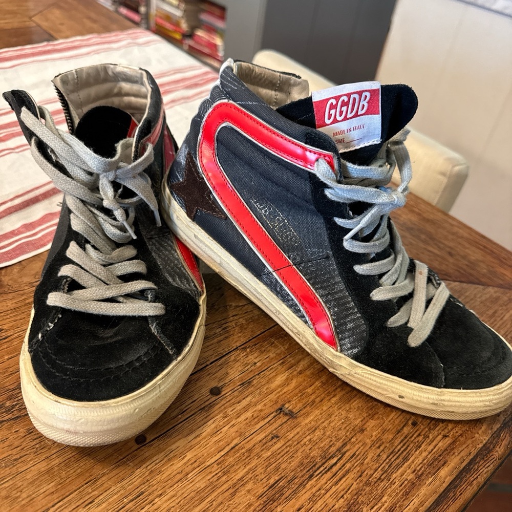 Golden Goose Black and Red Sneakers